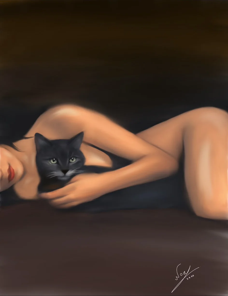 Night Companion, digital painting by Noa Rotem